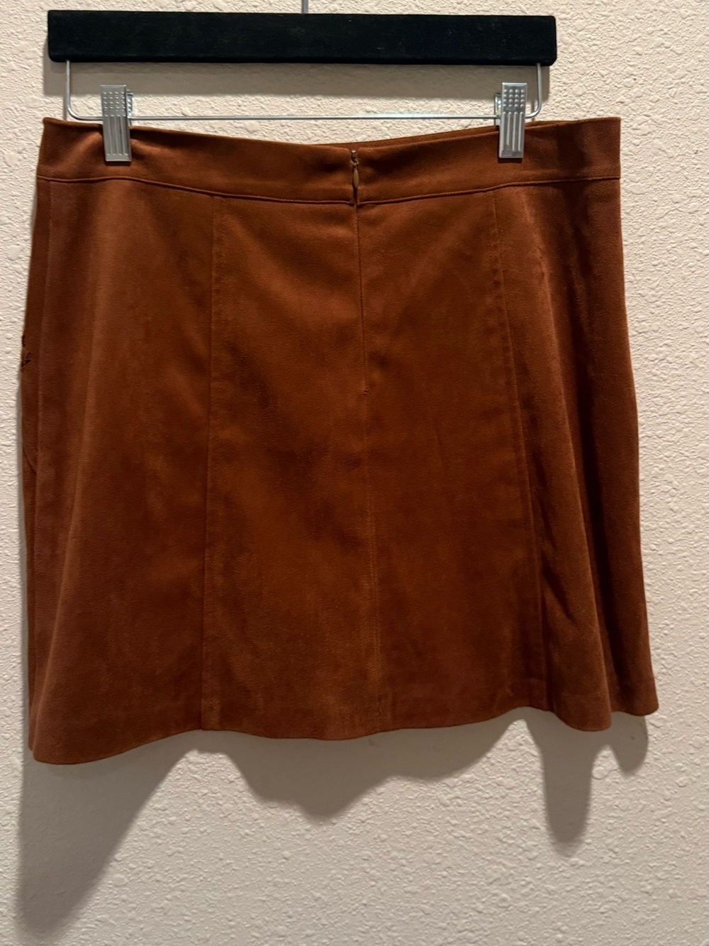 Gianni Bini Rust Brown Faux Suede Mini Skirt